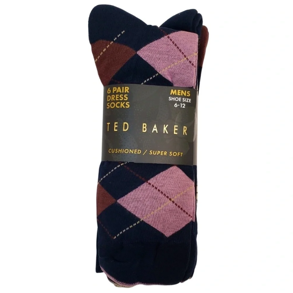 Ted Baker Men's 6 Pair Dress Socks
